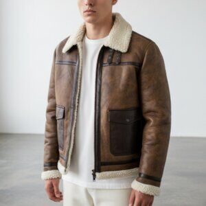 Levi's Aviator Bomber Faux Leather Shearling Men's Jacket 2XL XXL